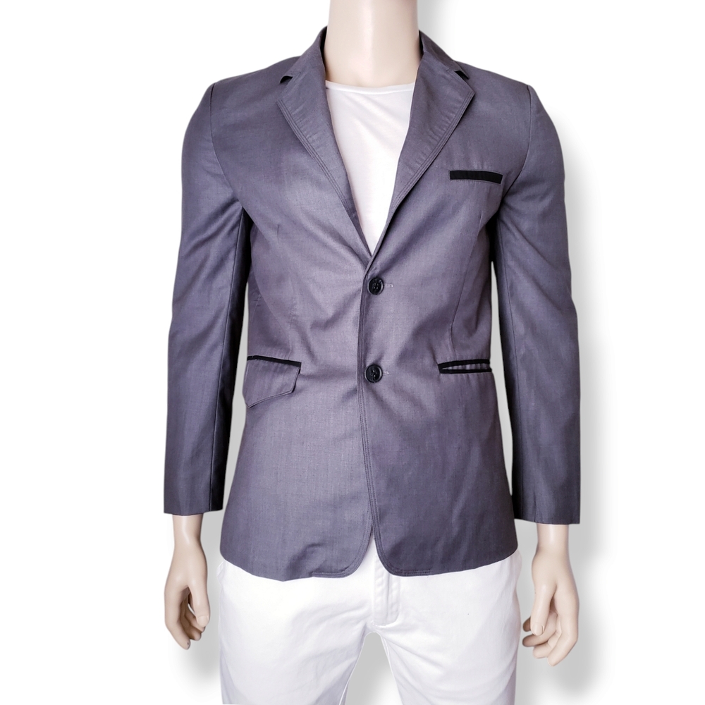 CloColor Gray & Black Contrast Slim Fit Blazer Size Medium